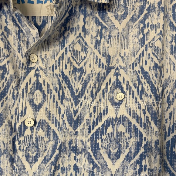 Tommy Bahama Blue and White Button Down Patterned Shirt - Picture 3 of 5